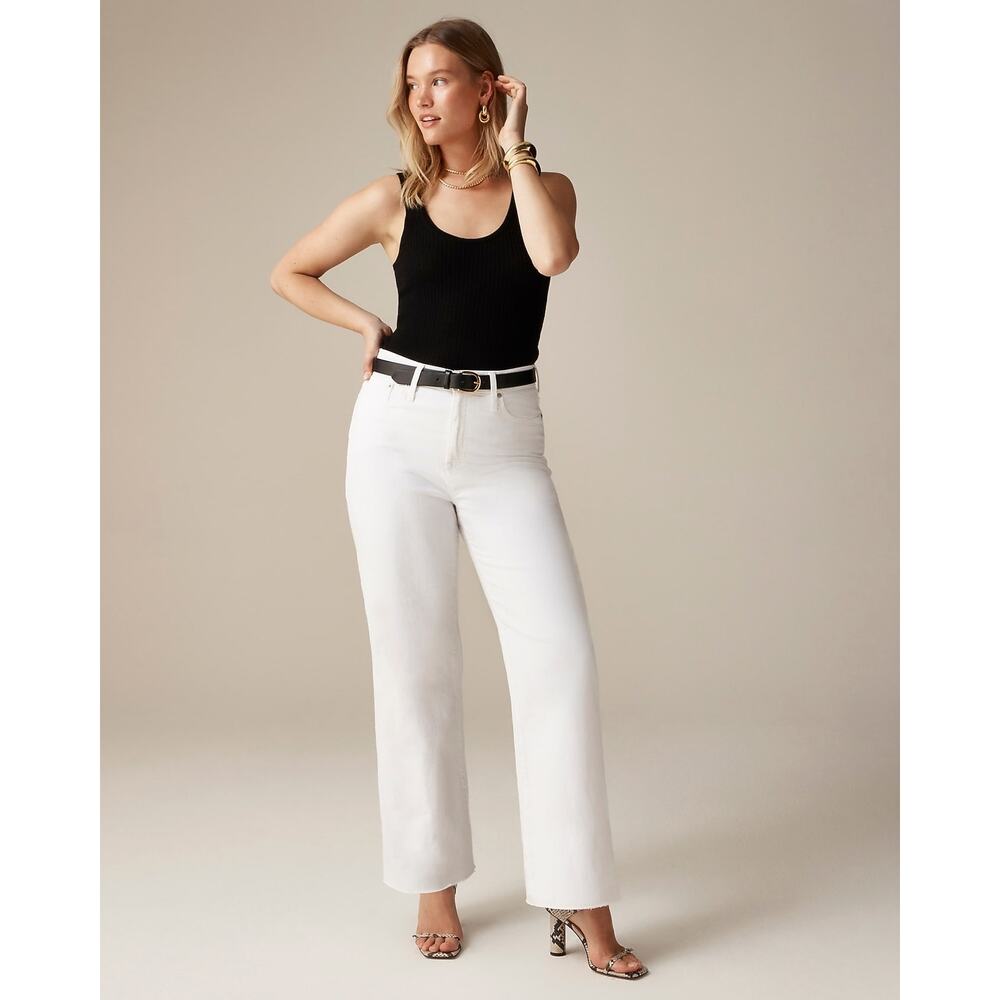 J.Crew Slim Wide Leg White Jeans 26 Tall NWT - Picture 6 of 7